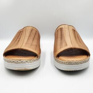 Anesha Beige Leather Perforated Upper Stitched Open-Toe Slip-On Sandals Women 39